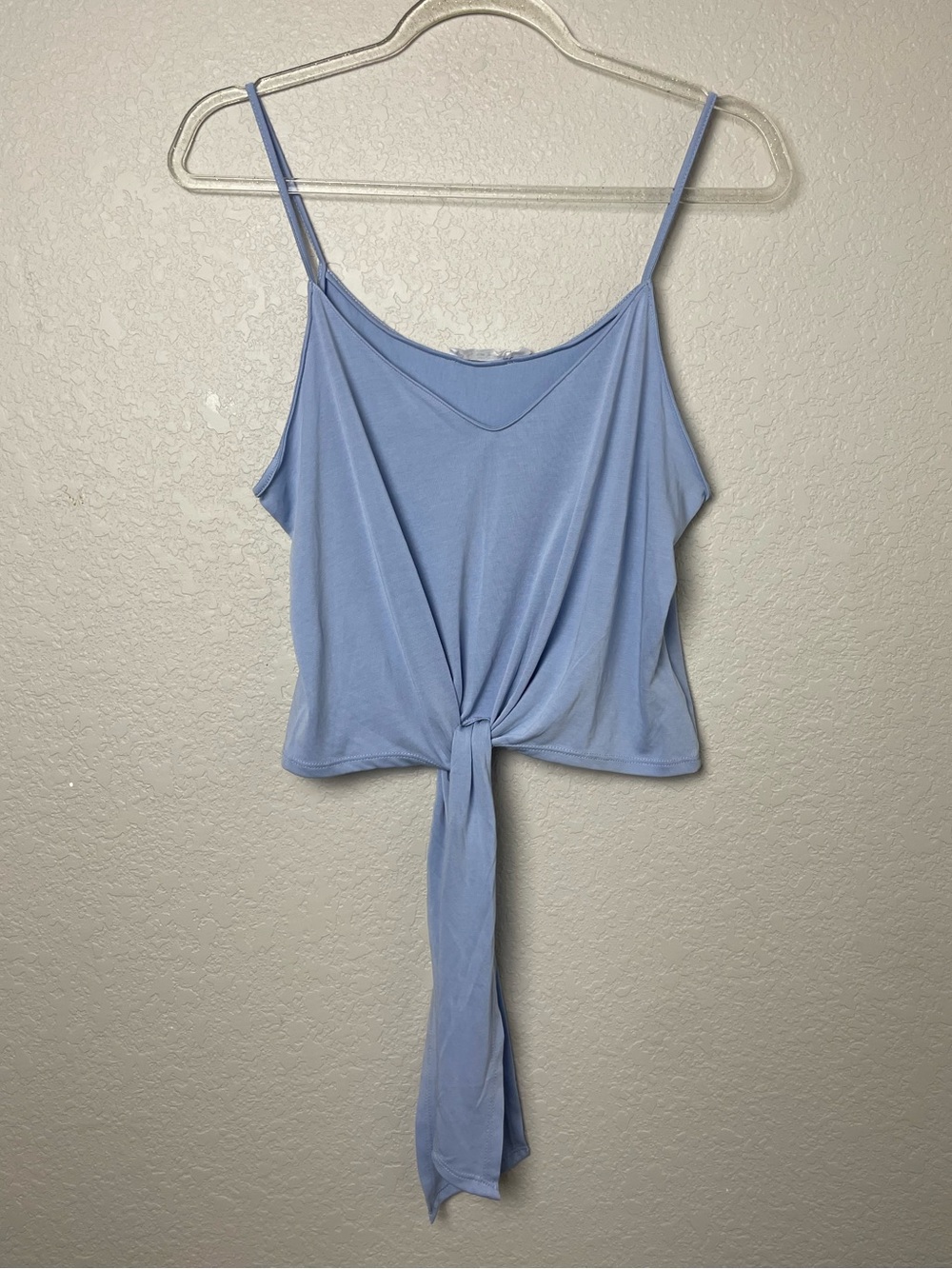 Lush Light Blue Front-Tie Spaghetti Strap Cami Size M